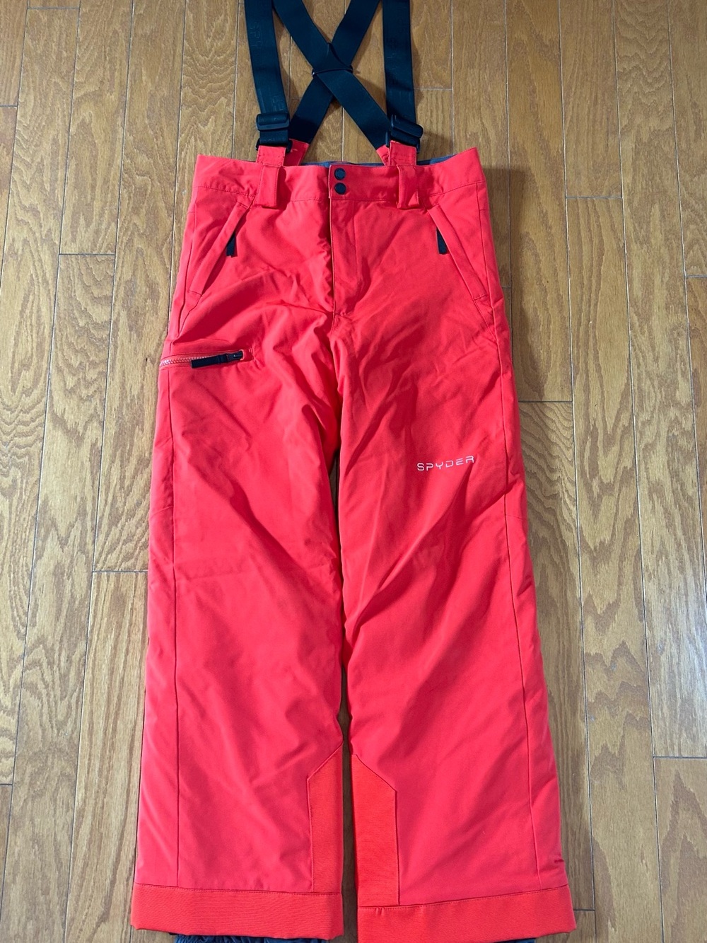 Spyder Boy’s Red Ski Pants with Black Suspenders